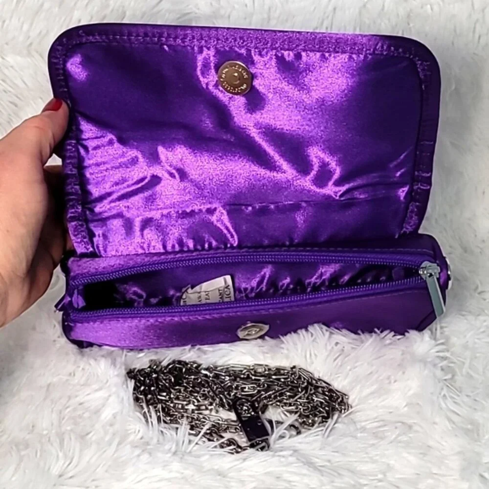 FREE SHIPPING TODAY ONLY! Two-Purse Power Duo-Quilted Chic + Purple Satin Sass - Picture 11 of 16